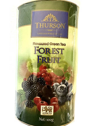 Чай Thurson 100 г зелений із лісовими ягодами в тубусі, фото 1