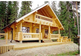 Wooden house made of rounded logs 7.2x12.3 m. in Marokko