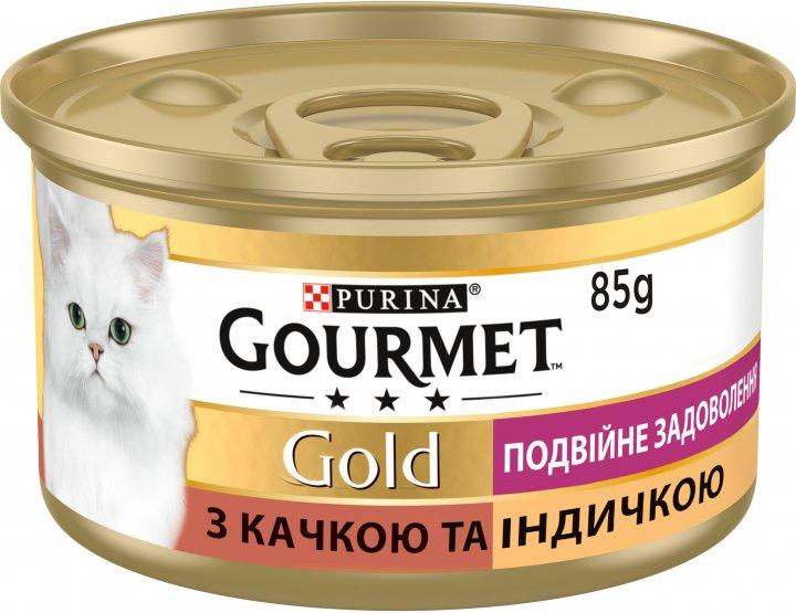 Purina Gourmet Gold Подвійне задоволення з качкою та індичкою  85 г вологий корм для кішок, фото 1
