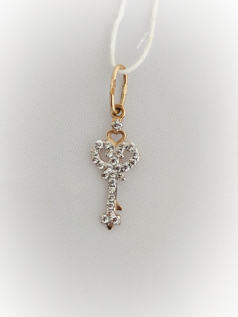 Золота підвіска у вигляді ключика 585 проби, фото 1