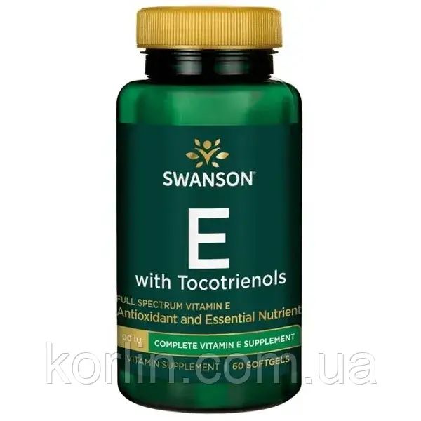 Вітамін Е Токофероли та Токотріеноли 60 кап Swanson Vitamin E with Tocotrienols США Доставка з ЄС
