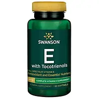 Витамин Е Токоферолы и Токотриенолы 60 кап Swanson Vitamin E with Tocotrienols США Доставка из ЕС