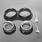 Точковий світильник поворотний металевий під 2 лампи MR-16 колір каркасу чорний D-QXL-2866-R2-BK, фото 3