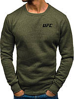 Мужской свитшот UFC (Юфс) хаки (маленькая эмблема) толстовка лонгслив (чоловічий світшот)