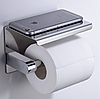 Тримач туалетного паперу Primo TP01 металевий з полицею - Matte Silver, фото 7