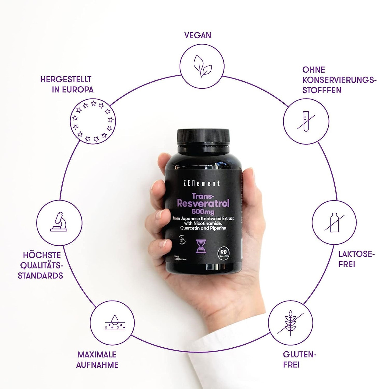 Транс-ресвератрол 500 мг Zenement 90 капсул (ID#1929156933), цена: 1638 ...