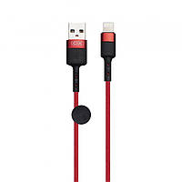 Кабель USB XO NB117 USB - Lightning Красно-Черный IX, код: 6522450