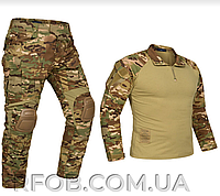 Тактичний костюм ЗСУ Multicam. Штурмова форма сорочка з довгим рукавом та штани з наколінниками Мультикам