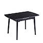 Стіл кераміка розкладний TM-87-1 90-120х75 см чорний матовий з дерев'яними ніжками для маленької кухні, фото 10
