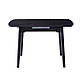 Стіл кераміка розкладний TM-87-1 90-120х75 см чорний матовий з дерев'яними ніжками для маленької кухні, фото 7