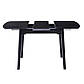 Стіл кераміка розкладний TM-87-1 90-120х75 см чорний матовий з дерев'яними ніжками для маленької кухні, фото 8