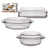 Набір скляних термокастрюль Stenson MS-0079, фото 2