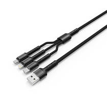 Кабель USB - Lightning + micro USB + Type-C 1.2 м Black (CW-CBU3003-GR)