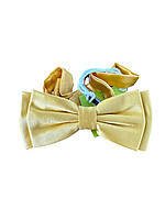 Жовтий метелик краватка Coton Doux, ручної роботи, шовковий метелик.