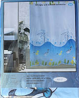 Шторки для ванної кімнати 180×180, з малюнклм лебеді