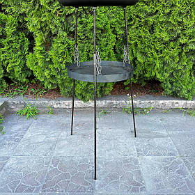 Підвіс для сковороди з диска з ніжками 700мм, ланцюгами та кріпленнями, сталь, для багаття, Мангал Завод