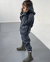 Найбільший модний теплий дитячий спортивний костюм "Трезуб фліс" Тринитка 116/122;128/134;140/146 Кольори3 Сірий