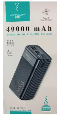 Повербанк портативний акумулятор Konfulon A21C 40 000 mAh