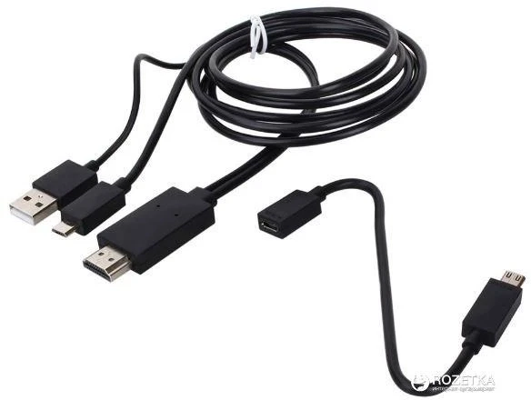 Адаптер Dynamode MHL microUSB - HDMI Black (MHL-HDMI-UNI black), фото 1