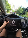 Подушка з натуральної шкіри з логотипом автомобіля Renault підголівник з вишивкою марки автомобілів під шию, фото 8