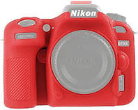 ТОП - Защитный силиконовый чехол для фотоаппаратов Nikon D7500 - красный