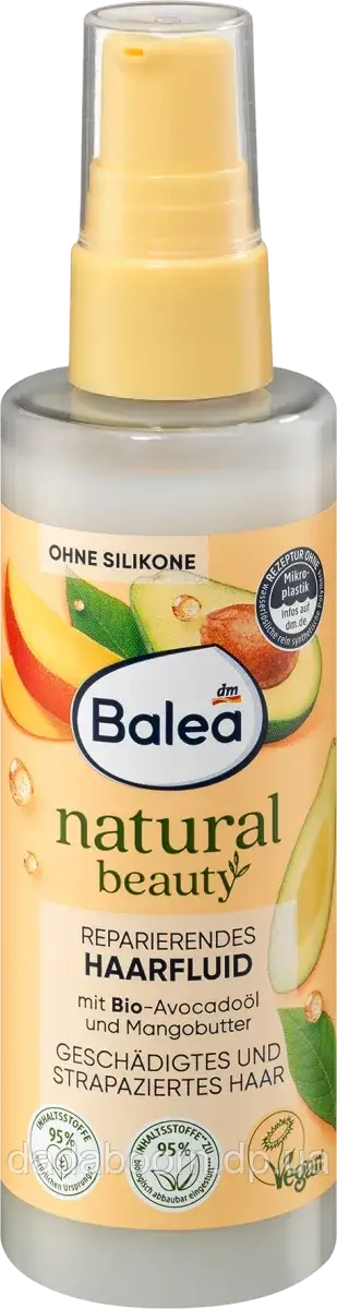 ВІдновлюючий флюїд для волосся Balea Natural Beauty 100 мл, фото 1