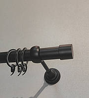 Карниз для штор металлический ЗАГЛУШКА однорядный 25мм 3.2м (стык труб) цвет Чёрный матовый