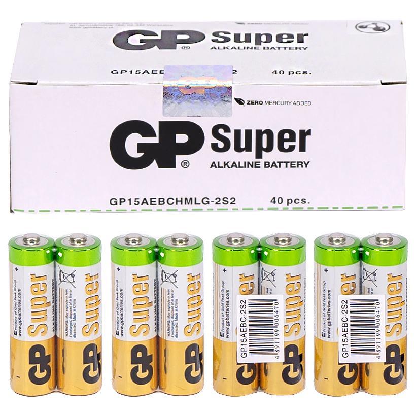 Батарейка GP Super Alkaline AA R06 пальчик 40шт/уп Батарейка Алкалайн щелочная - фото 2 - id-p1929216167