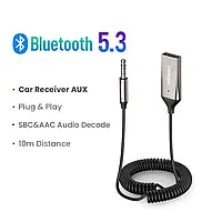 Адаптер Bluetooth 5.3 UGREEN CM309 автомобильный AUX ресивер (приемник) с микрофоном (70601)