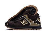 Мужские зимние кроссовки NB Classic Brown, мужские зимние теплые кроссовки, мужские высокие кроссовки на зиму