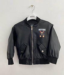 Шкіряна куртка на хлопчика з ведмедиком MOSCHINO Чорна 007 92, Чёрный, Унисекс, Весна Лето, 100 см, 3 года