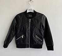 Детская кожаная куртка косуха Чёрная 6031 88, Черный, Для мальчиков, Весна Осень, 11 , 5 лет