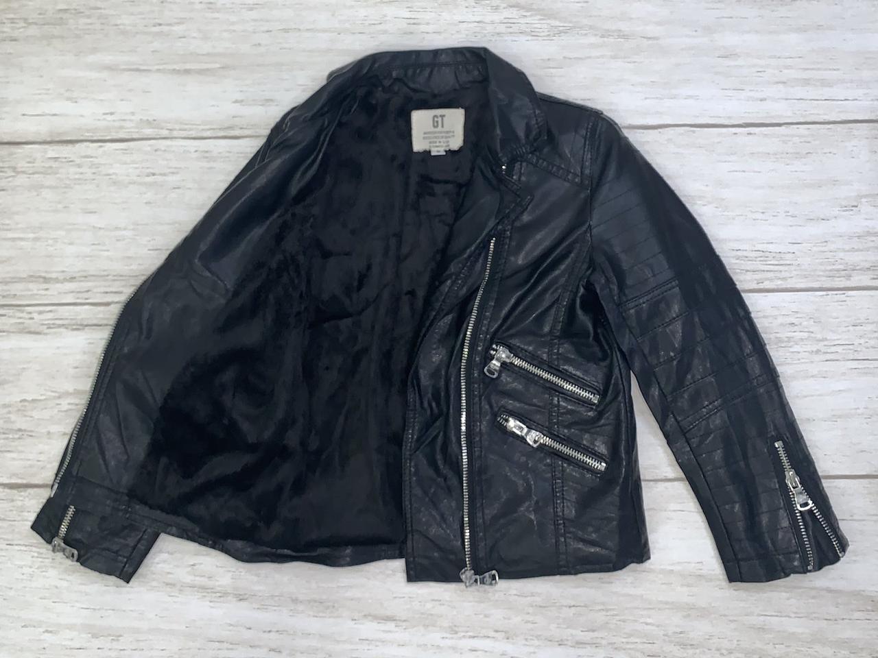 Шкіряна куртка для дівчинки з еко шкіри на флісі Чорна 9958 84, Чёрный, Девочка, Весна Осень, 11 , 6 лет, фото 1