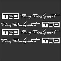 Комплект наклейок Racing Development TRD - Білі (4 штуки), фото 2