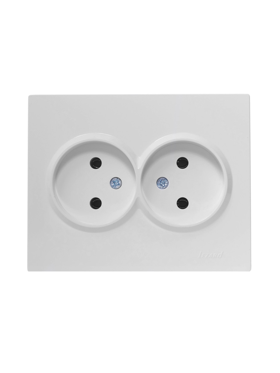 Розетка подвійна б/з ПБТ LEZARD VESNA біла (10 шт./120 шт.), фото 1
