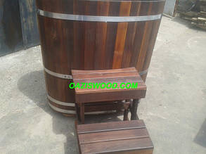 Купіль овальна з термодерева - термоясень. Розмір 110х70х120см