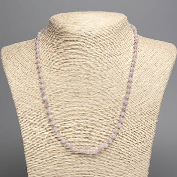 Намисто Кунцит натуральний камінь гранована кулька d-4,5+-мм L-51см+-