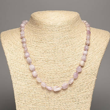 Намисто Кунцит натуральний камінь галтівка d-10х8мм+- L-48см+-