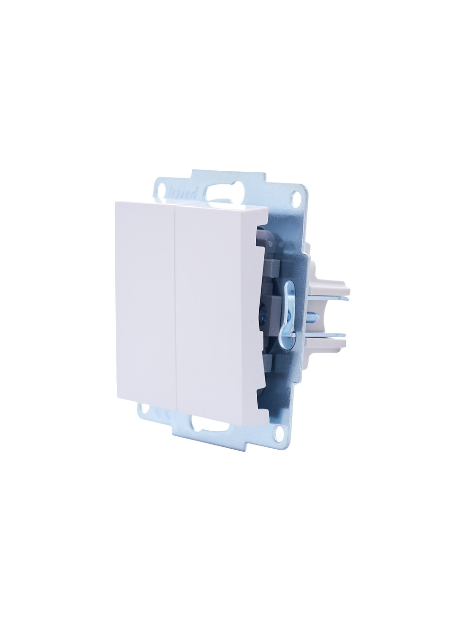 Вимикач подвійний LEZARD VESNA білий (10 шт./120 шт.), фото 1