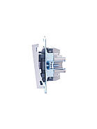 Вимикач подвійний LEZARD VESNA білий (10 шт./120 шт.), фото 2