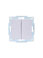 Вимикач подвійний LEZARD VESNA білий (10 шт./120 шт.), фото 5