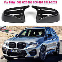 Накладки на дзеркала Стиль M Performance BMW (БМВ) BMW X3 G01 / X4 G02 / X5 G05 / X6 G06 / X7 G07 (Чорний глянія