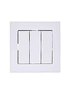 Вимикач потрійний LEZARD VESNA білий (10 шт./120 шт.), фото 4