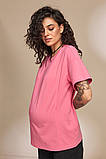 Стильна трикотажна футболка для вагітних та годування MUSE малинова, фото 6