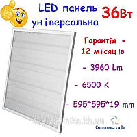 Світлодіода панель-світильник PRISMATIC 128 LED, 36W, 6500K 3960 Lm, IP40, 595*59*19 мм