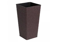 Вазон "Ротанг" квадрат 22*22*41,5 темно-коричневий