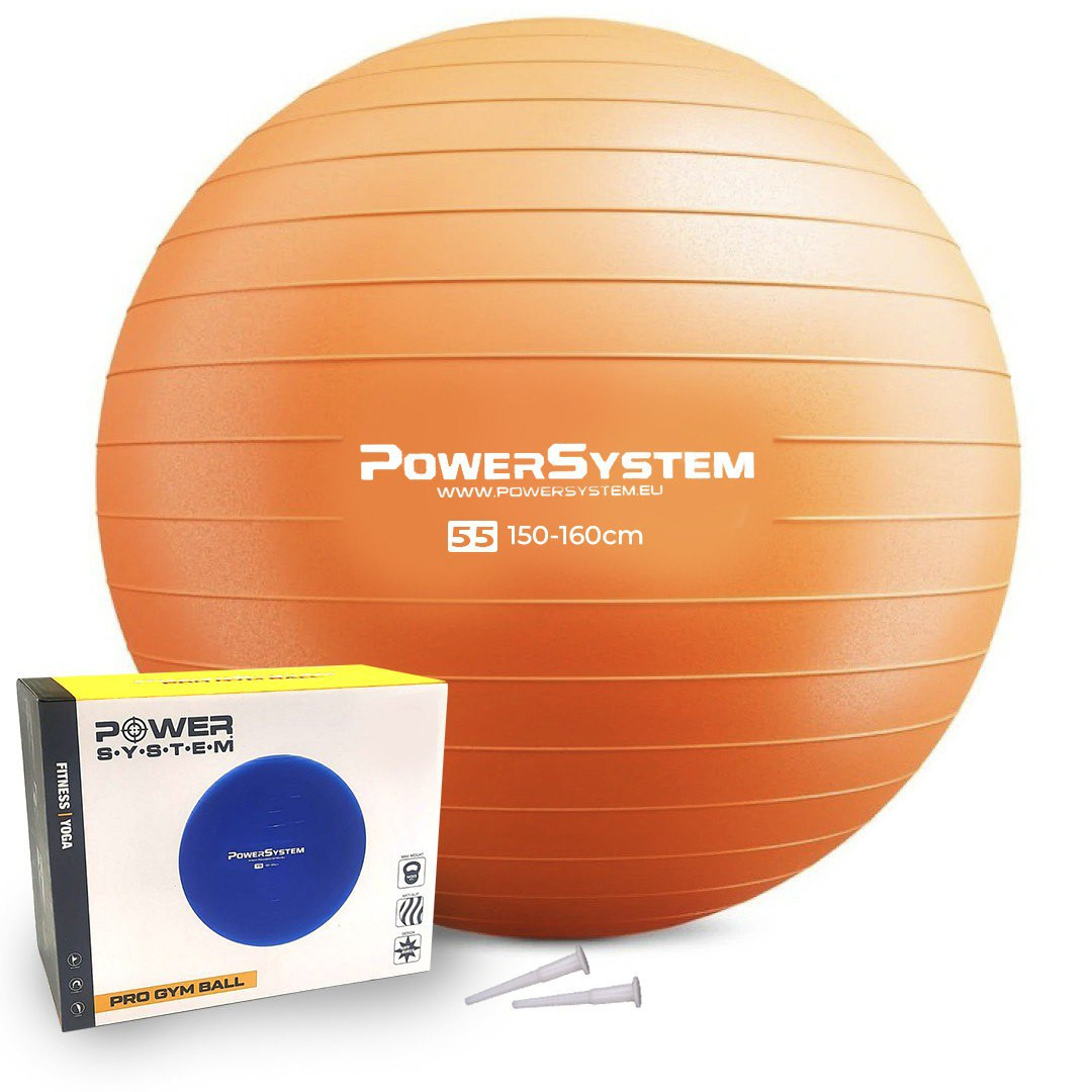 М'яч для фітнесу (фітбол) Power System PS-4011 Ø55 cm PRO Gymball Orange EXP - фото 1 - id-p1908873025