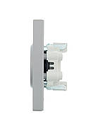 Розетка подвійна б/з ПБТ LEZARD VESNA сіра (10 шт./120 шт.), фото 2