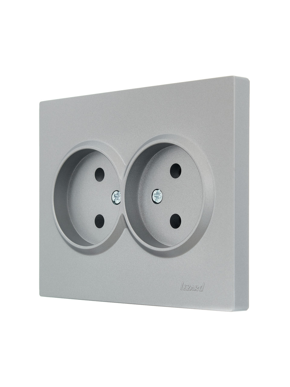 Розетка подвійна б/з ПБТ LEZARD VESNA сіра (10 шт./120 шт.), фото 1