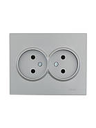 Розетка подвійна б/з ПБТ LEZARD VESNA сіра (10 шт./120 шт.), фото 4